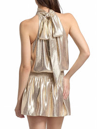 Ramy Brook - Alexi Metallic Halter Mini Dress