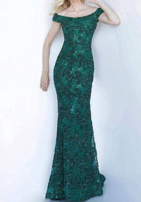 Jovani - Mermaid Lace Bodice Gown