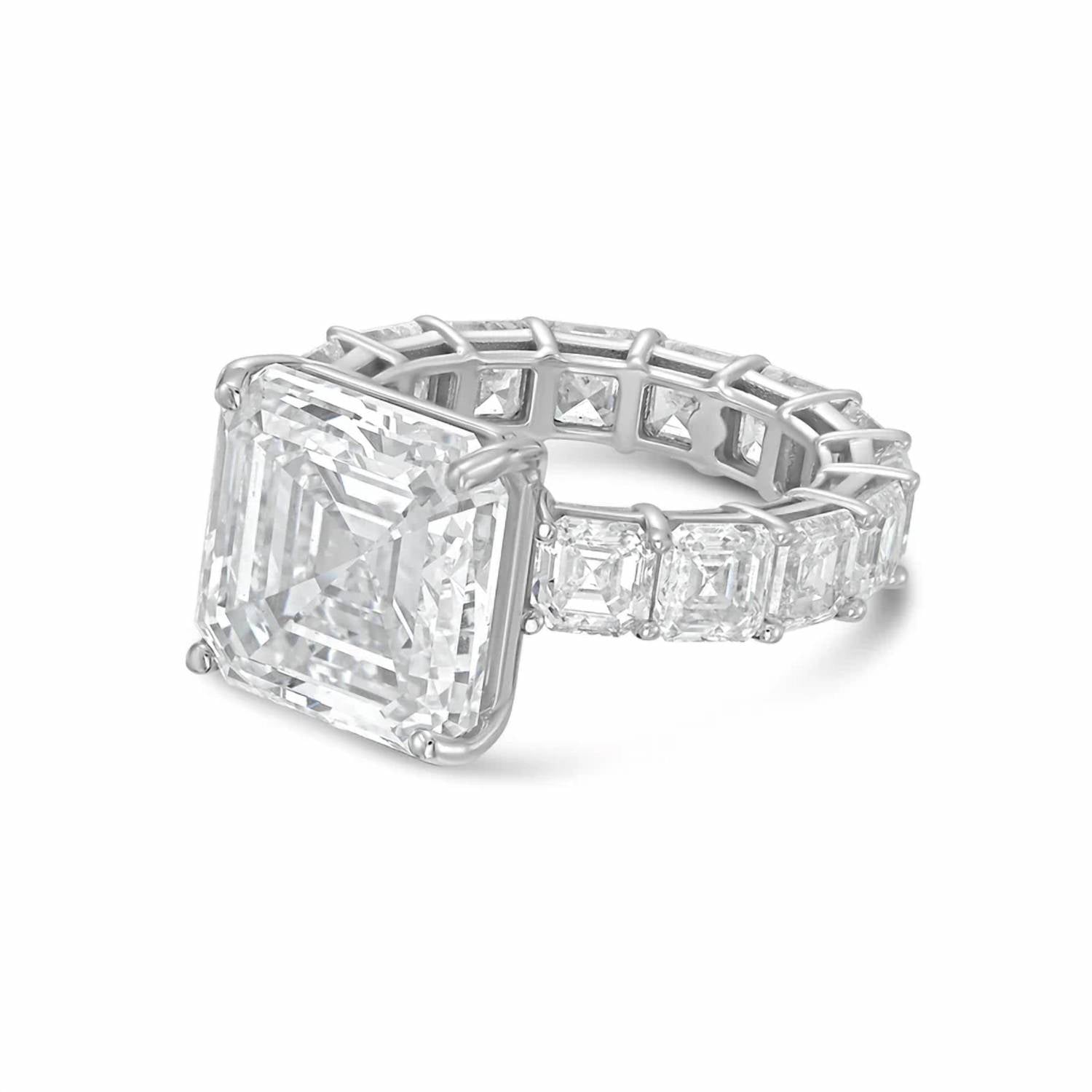 Diana M Jewels - Women's Asscher Lab-Grown Diamond Engagement Ring (10.00 Ct) - Bold