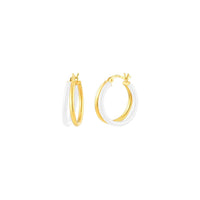 Gold & Honey - Women's Enamel Double Hoop Earrings