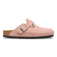 BIRKENSTOCK Women's Boston Suede Leather Clog in pink clay - women's shoe