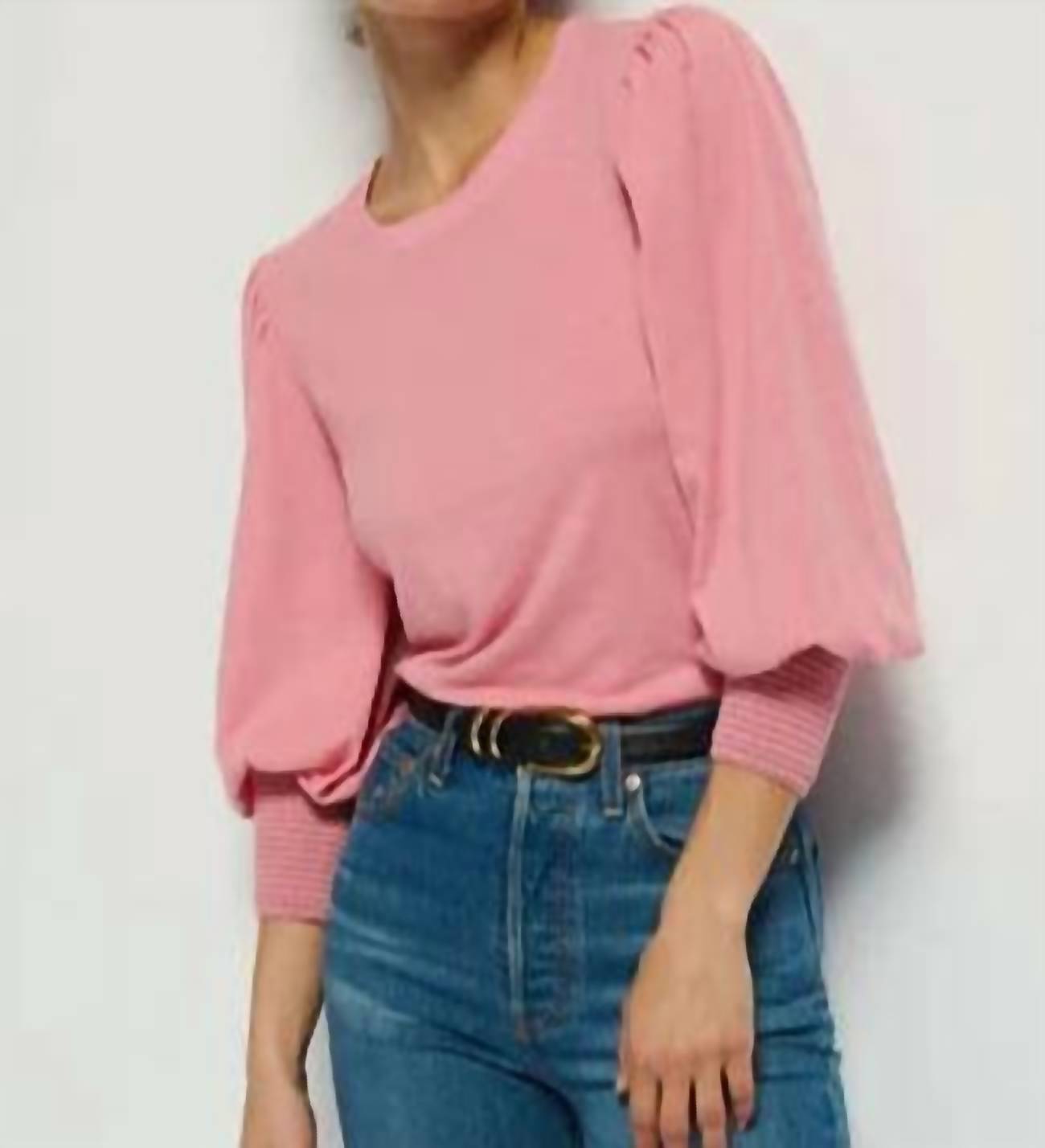 Nation LTD Loren Peasant Tee in mauve glow - women's blouse