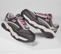 Skechers Women's Biscoe Heavy-duty Safety Sneakers in black grey - women's sneaker - detail view