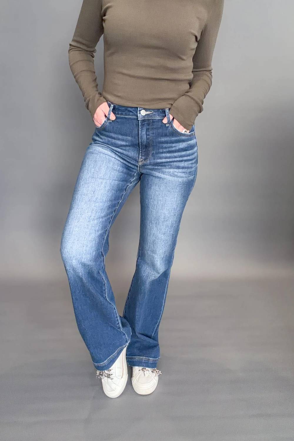 J21 Eleven - Rena Dark Wash High Rise Bootcut Jeans