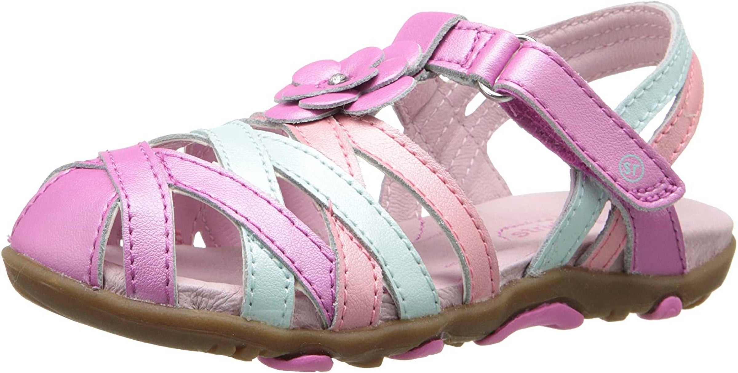 Stride Rite Little Kids' Lily Sandal in pink white - kids' sandal - alternate view