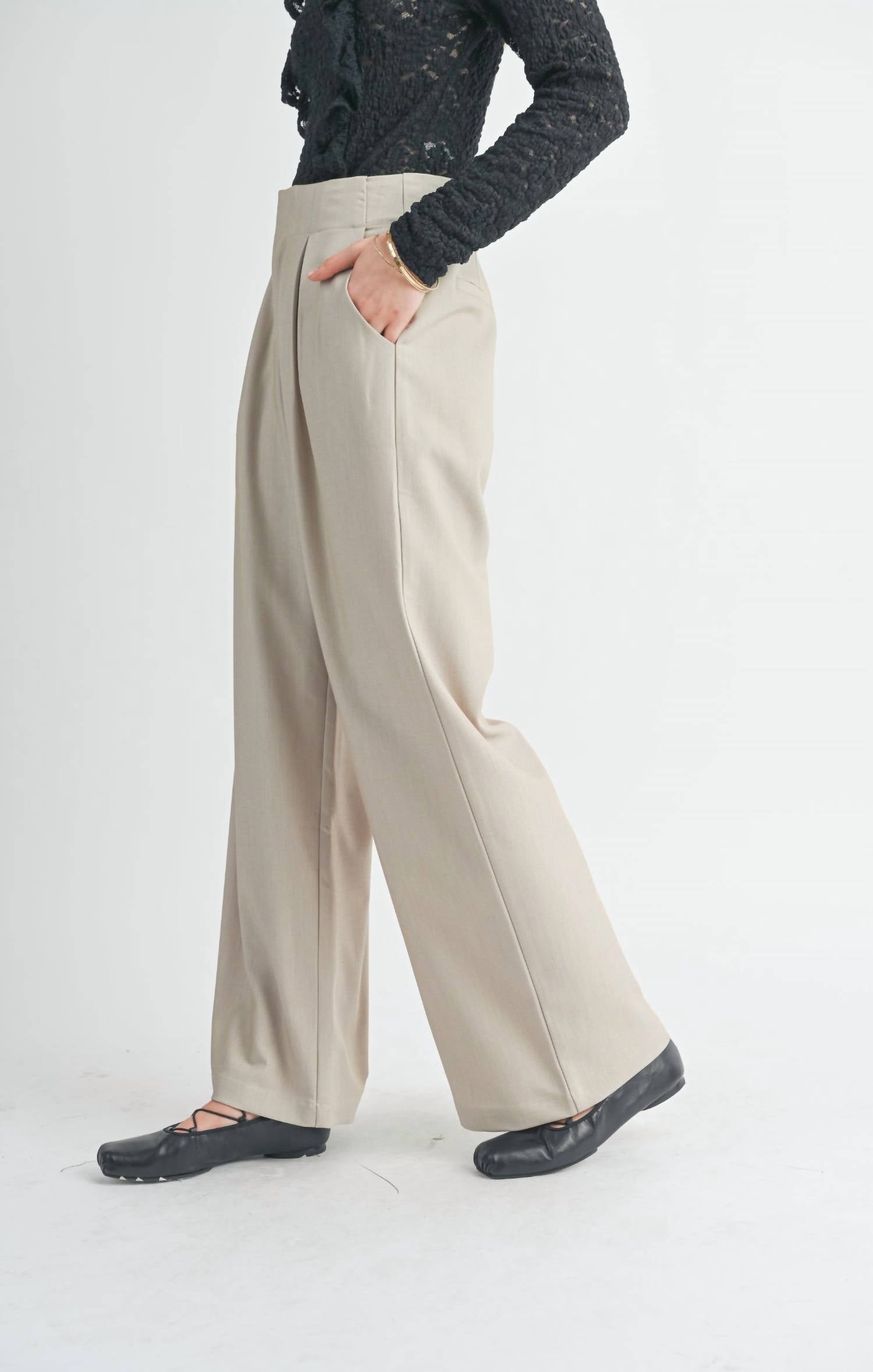 Sage The Label - Take Action Pleated Wide Leg Trouser