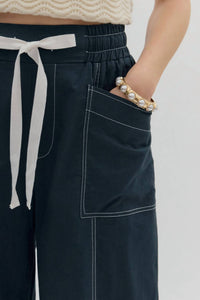 Entro - Penelope High-waist Drawstring Wide-leg Pants