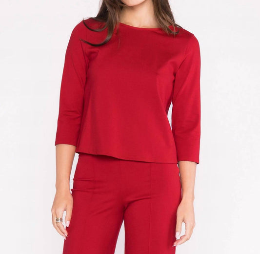 Ripley Rader - Ponte Knit Three-quarter Sleeve Top