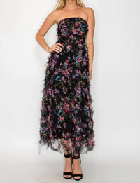 Meet Me In Santorini - Whisper Bloom Tube Maxi Dress