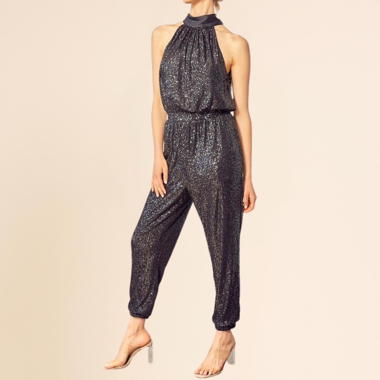 Mustard Seed - High Neck Sequin Jumpsuit