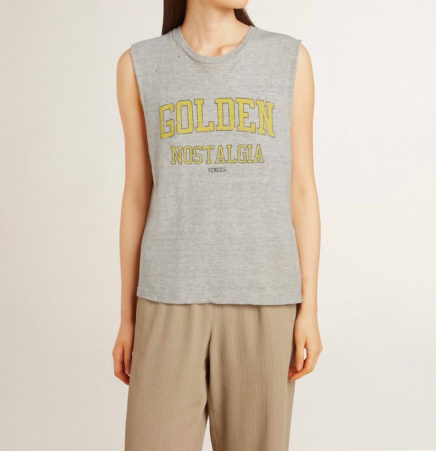 Golden Goose - Sleeveless Slim Jersey With Print
