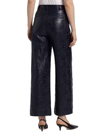 Cinq A Sept - Betsy Embroidered Faux Leather Wide-leg Pants