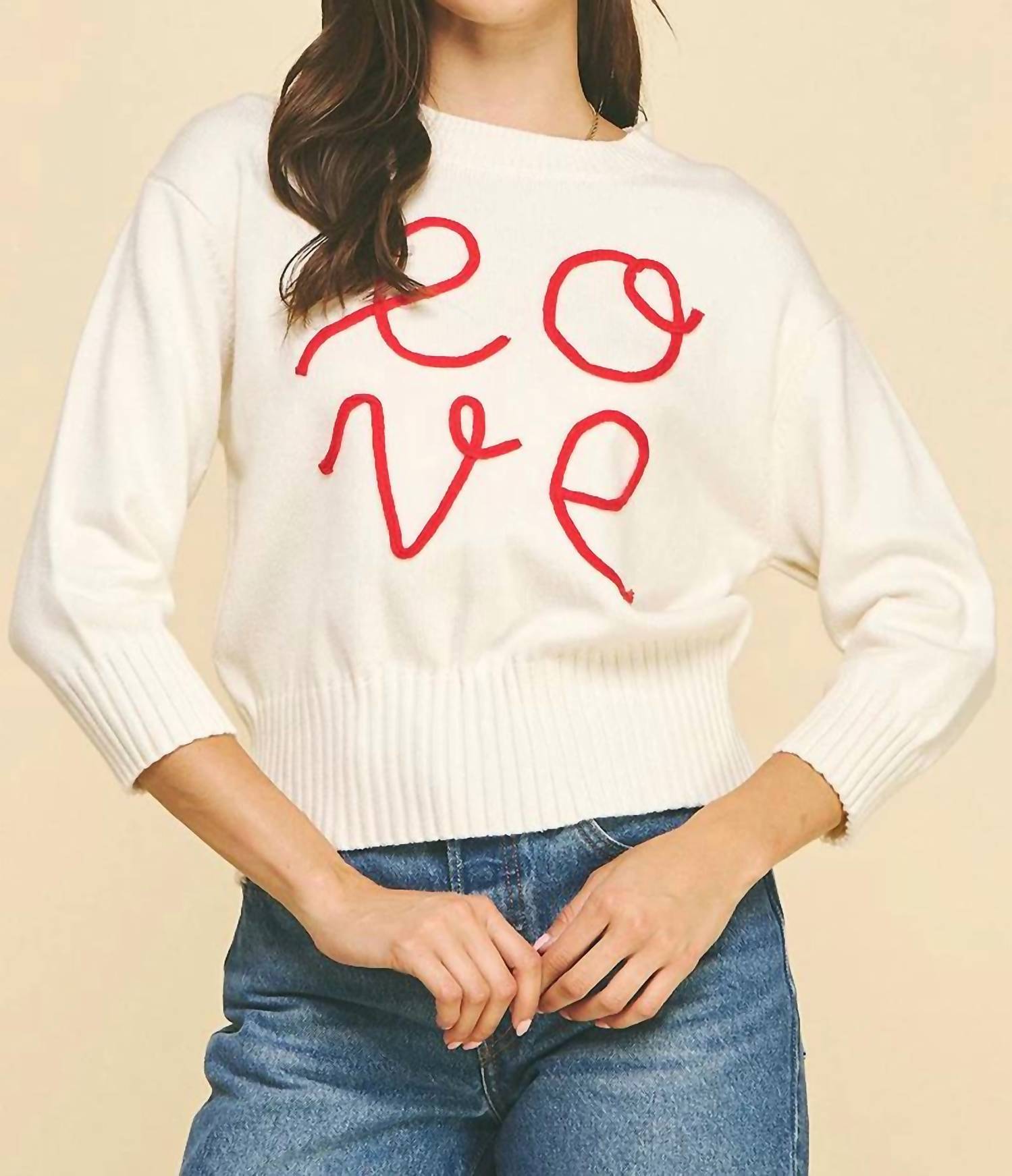 Pinch - Love Letter Embroidered Sweater