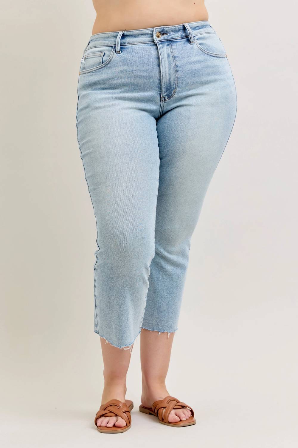 Judy Blue - Mid Rise Kick Flare With Raw Hem Jeans