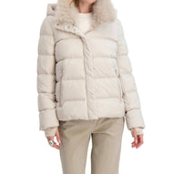 Tahari - Short Quilted Puffer Jacket With Faux Fur Collar & Detachable Hood