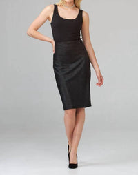 Joseph Ribkoff - Faux Suede Embossed Pencil Skirt
