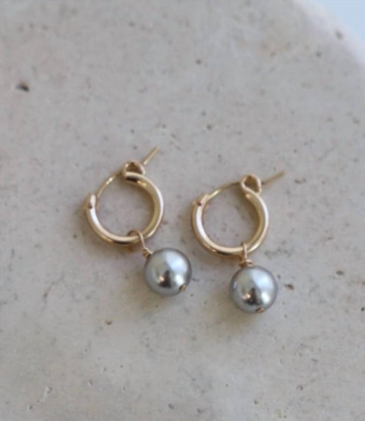 Katie Waltman - Women's Metallic Pearl And Gold Filled Hoops Earrings