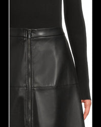 Elliott Lauren Zippered Vegan Leather Skirt in black - women's skirt - view 4