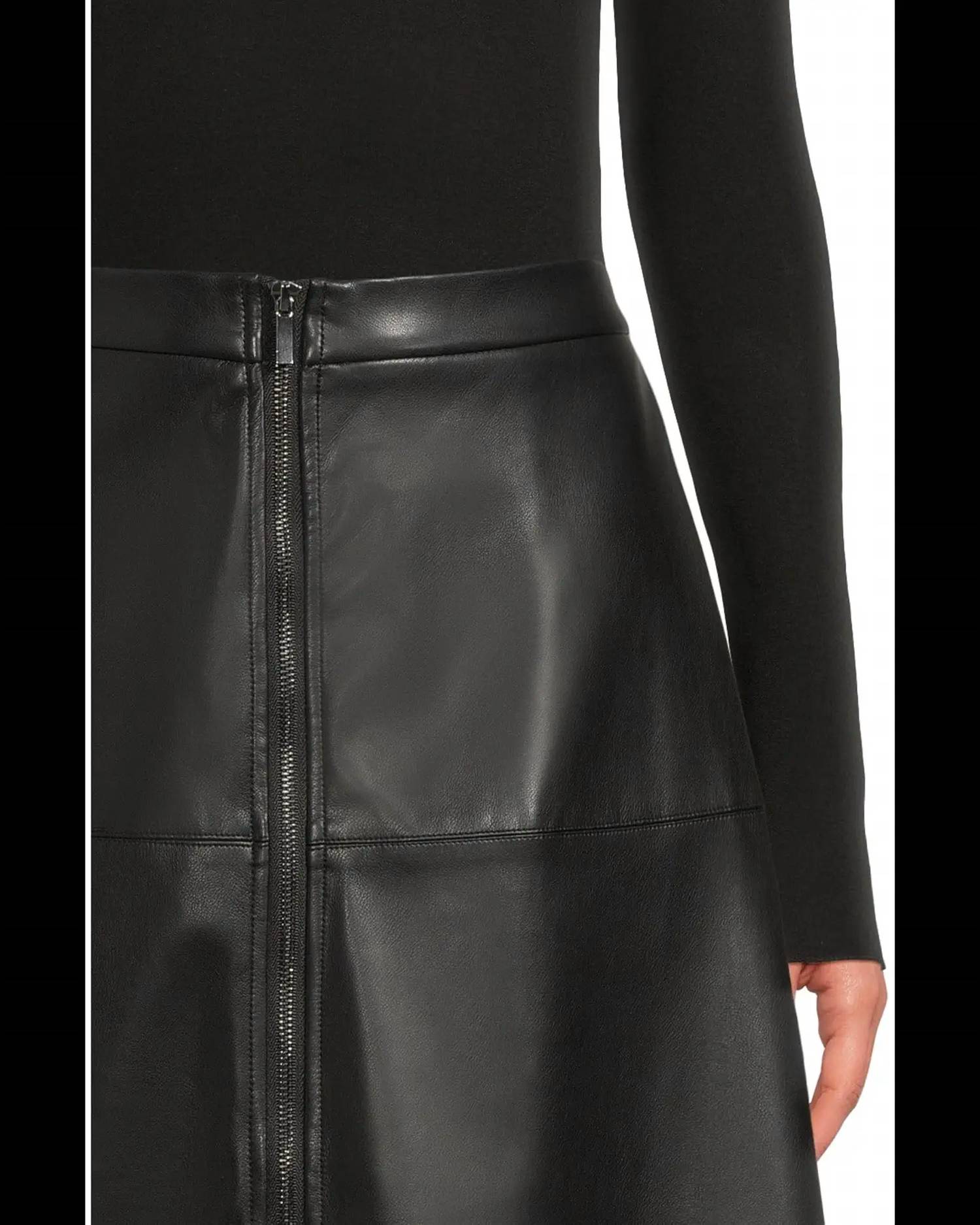 Elliott Lauren Zippered Vegan Leather Skirt in black - women's skirt - view 4