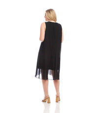 Karen Kane - Sleeveless Draped Crossover Dress - Plus