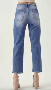 Risen - High Waisted Cross Over Jeans