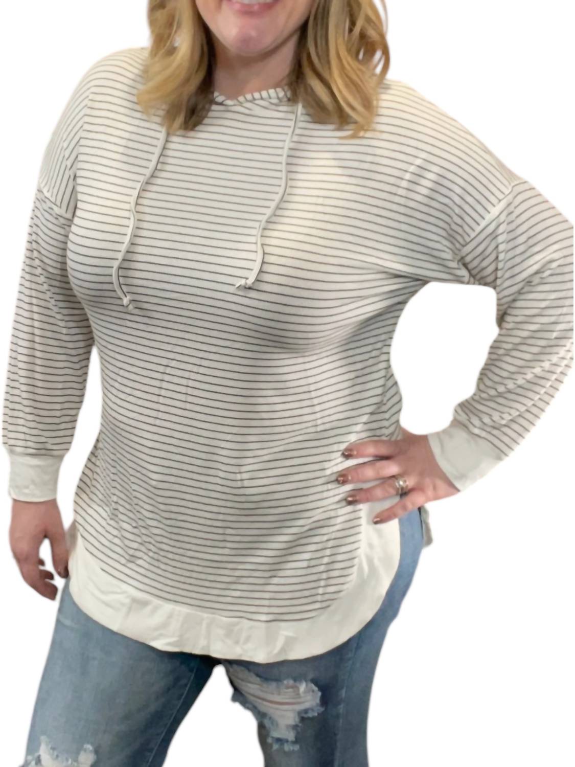 Hayden La - Ribbed Stripe Hoodie