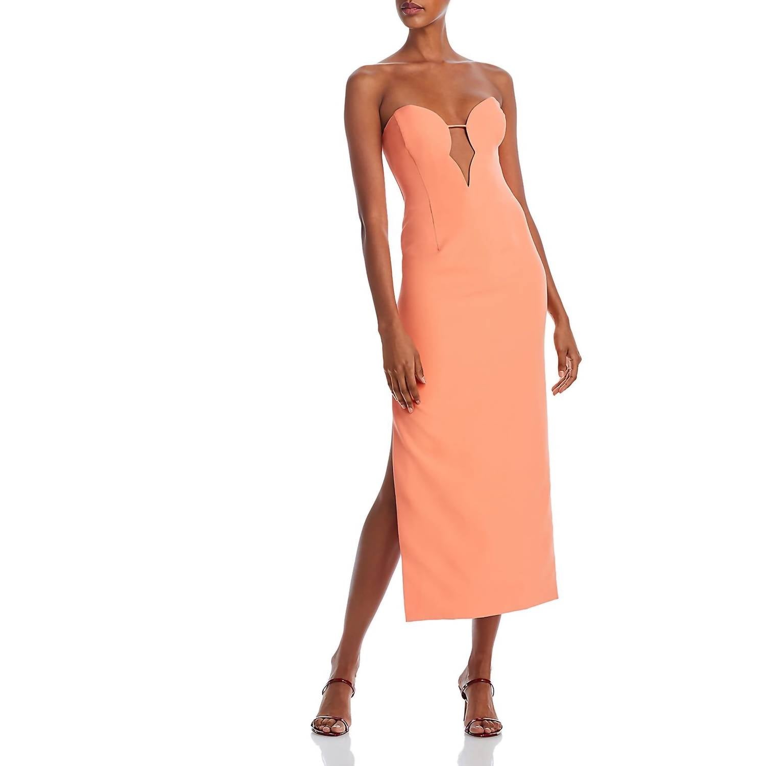 BARDOT Eleni Midi Dress in orange fiz - women's dress
