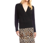 Karen Kane Wrap Sweater in black - women's sweater