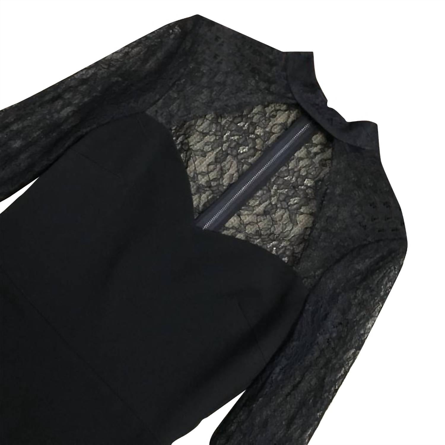 alice + olivia Helga Lace Cutout Dress in black - women's dress - view 6