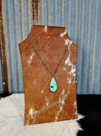 Z Bars - Women's Turquoise Teardrop Necklace