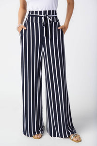 Joseph Ribkoff - Striped Silky Knit Wide-Leg Pants