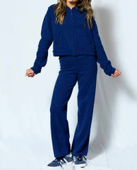 Katie J NYC Girls Parker Comfy Zip Hoodie in navy - item - detail view