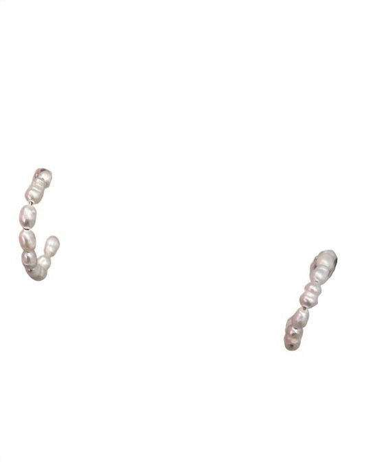 Alv Jewels - Women's Pearl Hoop Earrings