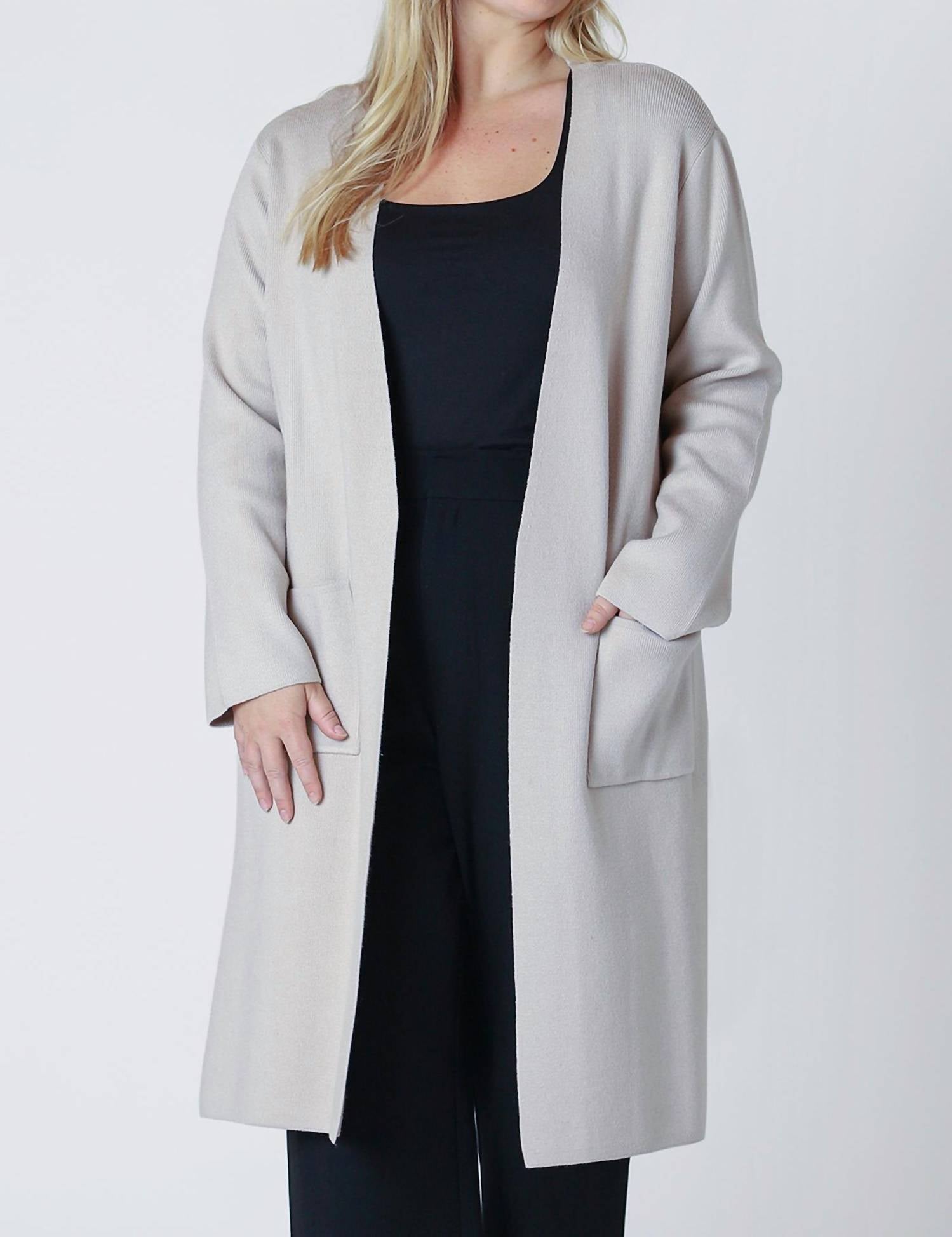 Dex - Longline Open Cardigan - Plus