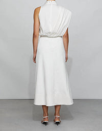 Et Ochs Bryn Midi Skirt in white - women's skirt - detail view