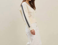 Able - V-neck Side Striped Sweater