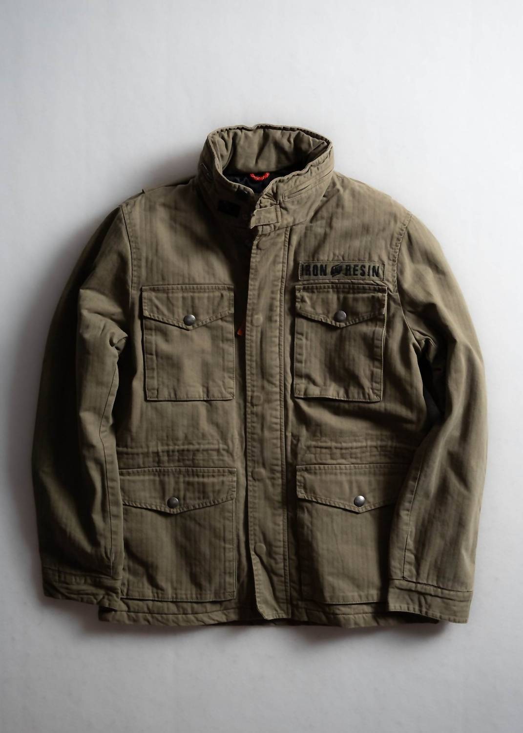 Iron & Resin Herringbone M65 Jacket in army - men's jacket - view 6