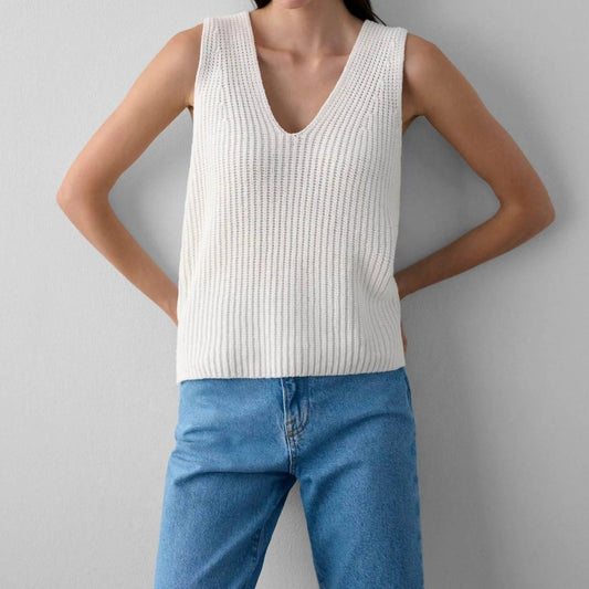 White + Warren - Cotton Tape Sleeveless Tank