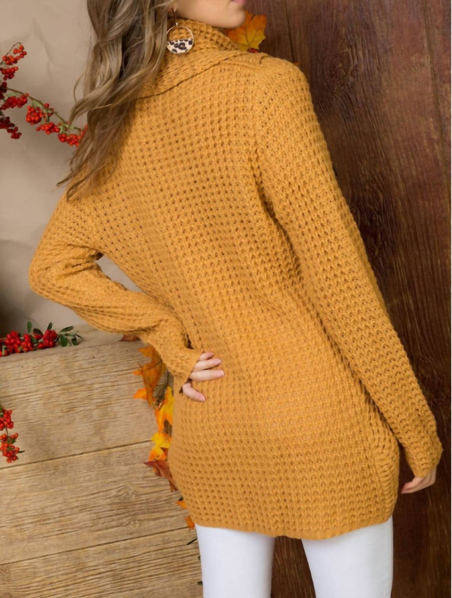 Main Strip - Cowl Neck Asymmetric Wrap Sweater