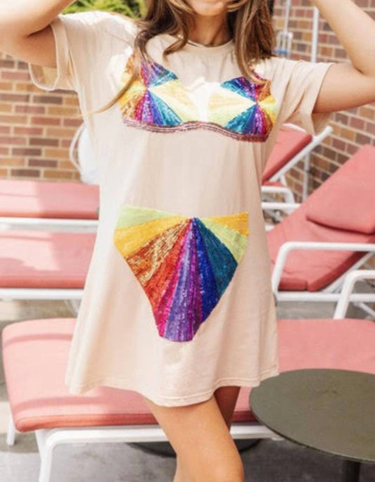 Queen Of Sparkles - Rainbow Burst Bikini Cover Up