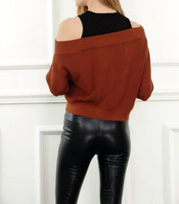 Twofer Drop Shoulder Sweater