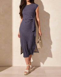 Tribal - Short Sleeve Dress With Belt