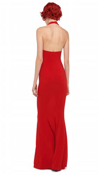 Norma Kamali - Cross Halter Fishtail Gown