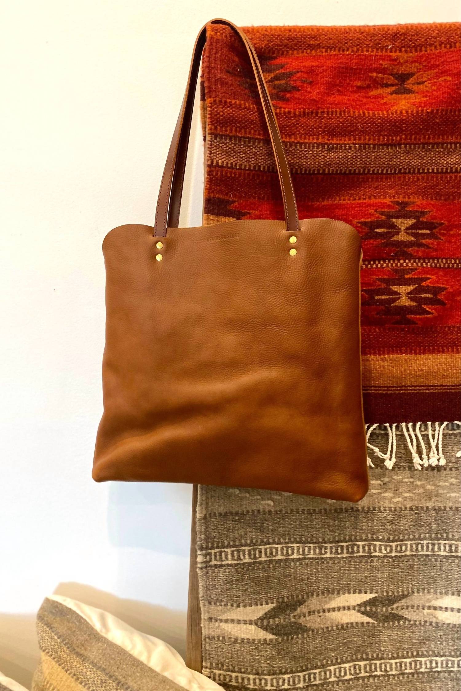 Weather & Story Women's Everyday Tote Bag in pebbled brown - women's bag