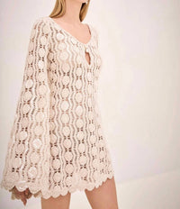 ALEXIS Micah Long-sleeve Mini Silhouette Dress in beige - women's dress - view 4