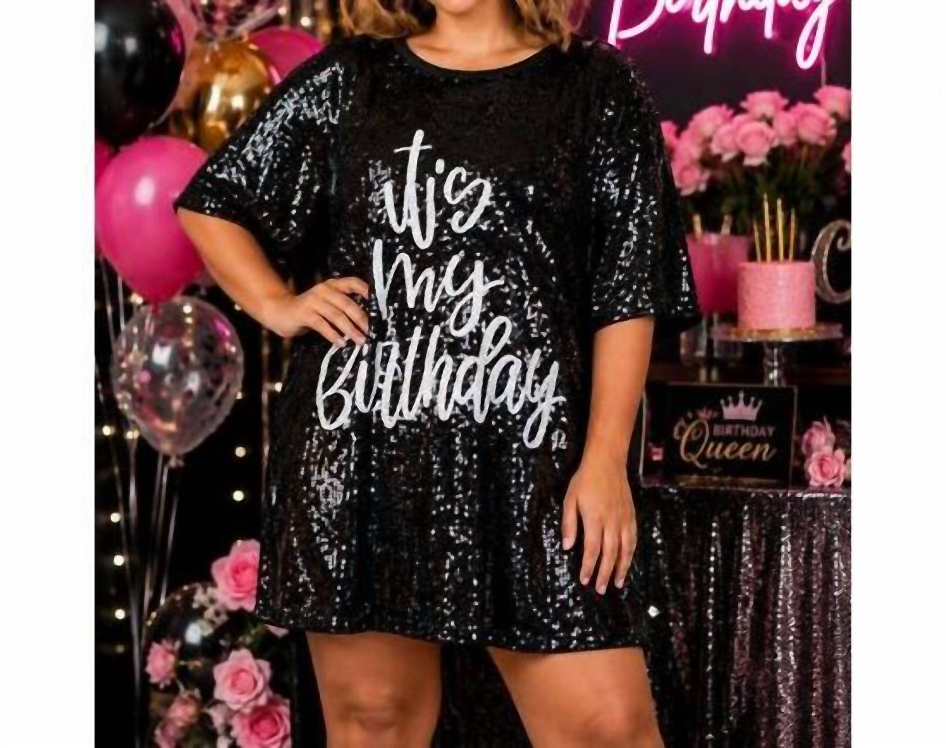 Why Dress - It's My Birthday Sequin Tunic Dress