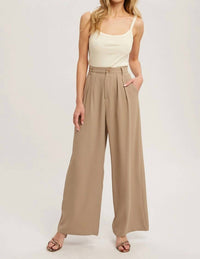 Bluivy - Pintuck Wide Leg Pants