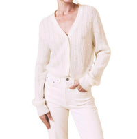 Le Jean Pearl Embellished Cardigan in ivory - women's cardigan
