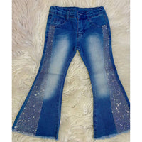 Kidscharm - Girl's Rhinestone Bell Bottom Jeans