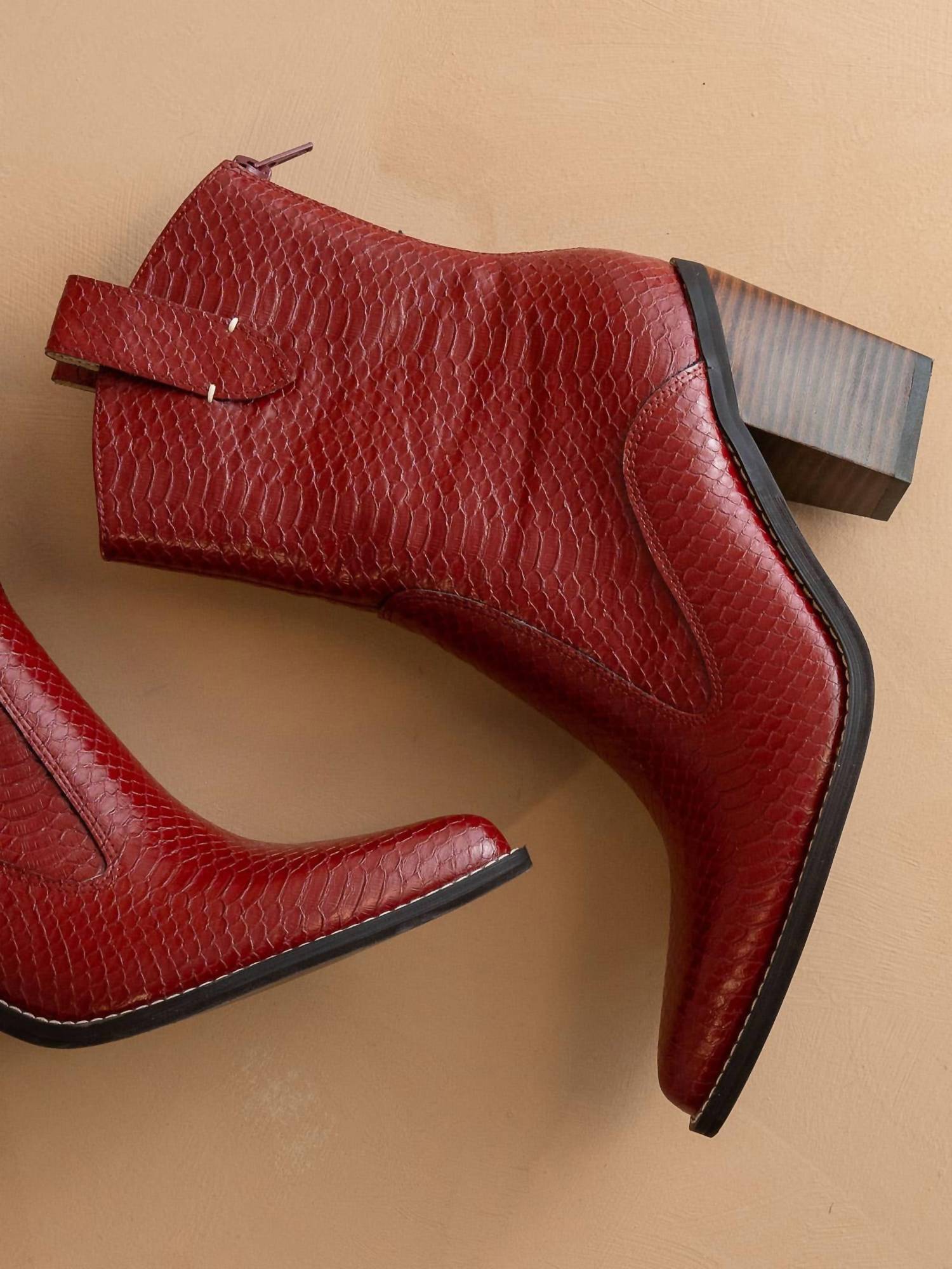 OASIS SOCIETY Women's Tara Two Paneled Western Boots in red - women's shoe - view 6